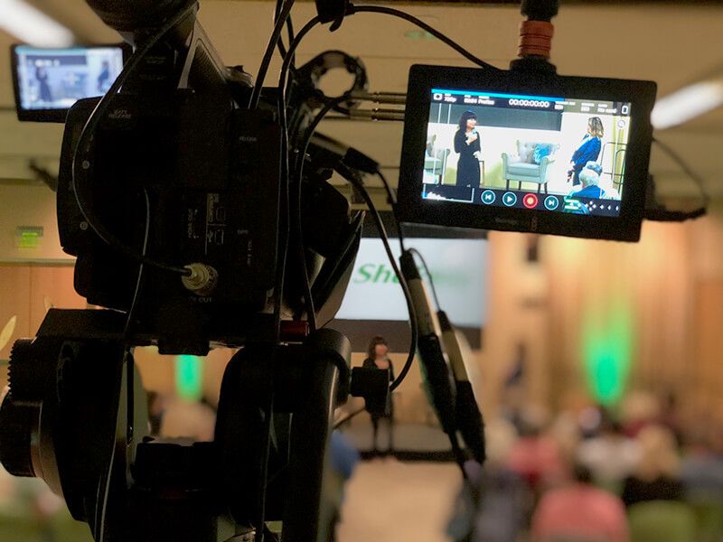 Camera focused on stage